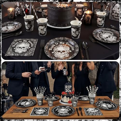 450 Pcs Tableware Set, Serve 50, Black and White, Death to My 20S - Image 5