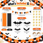 Chunky Halloween Paper Chain Garland Strip Orange Black 500 Sheets 3 x 8 in - Image 3