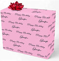 MyPupSocks Customized Name Gift Wrapping Paper, Happy Birthday With Name Pink Personalized Gift Wrap Paper With Photo, Funny Roll for Men Women Christmas 58x23 5 Rolls by MyPupSocks