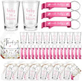 50 Sets Baby Shower Favors Shot Glasses Keychain Gifts, Bloom, Pink by Singhoow