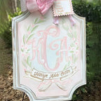 Personalized Neonatal Hospital Door Sign Custom Baby Girl Nursery Door Hanger Welcome Newborn Decorations With Floral Graphics Ideal For Hanging In Birth Hospitals Patio Doors - Image 2