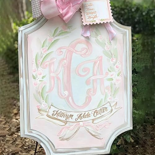 Personalized Neonatal Hospital Door Sign Custom Baby Girl Nursery Door Hanger Welcome Newborn Decorations With Floral Graphics Ideal For Hanging In Birth Hospitals Patio Doors - Image 2