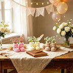 3 Sets Baby Shower Centerpieces, Knitted Booties with Artificial Flowers - Image 5