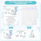 Engrowtic 50 Sets Baby Shower Favors for Guests Gifts Includes 50 Blue Elephant Keychain 50 Thank You Cards 50 Elephant Pens 50 Organza Bags Party Favor Gift Bags for Birthday Gender Reveal Party - Image 3
