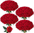 100 PCS Red Roses Artificial Flowers, Fake Roses with Stems Realistic Silk Roses for DIY Wedding Bouquets Tables Centerpieces Arrangements Baby Shower Birthday Home Decor Valentine's Day Gift for Her by HyeFloraartificialflowers