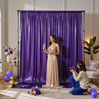 10x10FT Purple Sequin Backdrop Curtain for Party - 2 Panels 5x10FT Wrinkle-Free Shimmer Drapes for Birthday, Wedding, Christmas, Decorations & Photography - Image 7