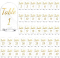 Qunclay 40 Pack Table Numbers 1-40 4 x 6 Inch Gold Acrylic Stands by Qunclay