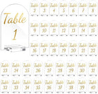 Qunclay 40 Pack Table Numbers 1-40 4 x 6 Inch Gold Acrylic Stands by Qunclay