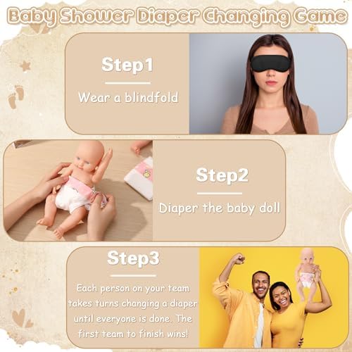 37 Pcs Baby Shower Diaper Changing Game Supplies, Elegant - Image 5