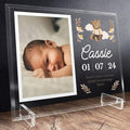 11.75"x9.75" Custom Glass Picture Frame for 5x7 Photo, Personalized Baby Picture Frames, Nursery Decor for Gender Reveal and Baby Announcement Ideas, Adoption Gifts for New Parents (Design 3) by BasicFundamentals