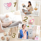 9 Pcs Pregnancy Announcements Set, Include Felt Letter Board Baby Bodysuit Shoes and Wooden Sign Surprise Announcement for Grandparents Partner Gift Family Reveal(Grey Coming soon-white shoe) - Image 5