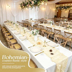 20 Pack Ivory Table Runner 17 x 108inch Cheesecloth Table Runner Rustic Boho Gauze Sheer Fabric Cheese Cloth Table Runners for Wedding Party Bridal Baby Shower Birthday Spring Table Decor - Image 4