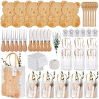 55Pcs Baby Shower Prizes for Game Winners 6 Sets Bear Shaped Cheese Board Gift with Spoons Butter Spreaders Gift Bags Kitchen Towels Bridal Shower Party Favors for Guests (Bear Shaped, 6 Sets) by WishFond