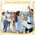 8 Sets Bottle Chug Baby Shower Games Juegos Para Plastic Baby Bottles Bibs Disposable Diapers Gender Reveal Games Baby Changing Diaper Race Game Decoration (Beige) - Image 7
