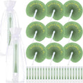 Suzile 50 Pcs Wedding Paper Fans Round Handheld Folding Fans Foldable Fans for Wedding with Plastic Handle and Yarn Bag Thank You for Celebrating with Us for Anniversary Guests Party (Sage Green) by Suzile