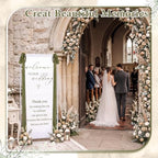 Wedding Welcome Sign Stand with Polyester Ribbon(Grass Green) - Image 4