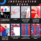 SmoothNovelty 137 Pcs Red White Blue Balloons Arch Kit Backdrop Red Blue - Image 4
