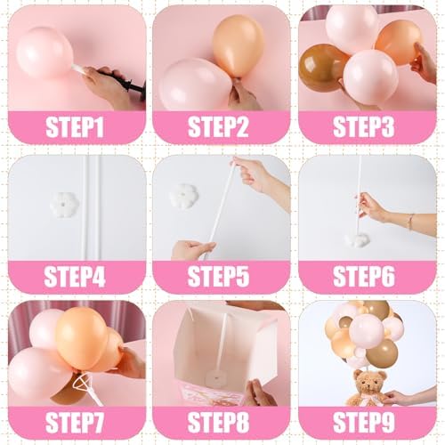 Lenwen 3 Sets Jungle Animal Decoration for Baby Shower Letter Boxes Baby Shower Table Centerpiece Stuffed Animals Balloon with Stand Plush Boxes for Party(Pastel,Bear) - Image 4