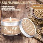 MTLEE Kraft Paper 24 Pcs Baby Shower Party Favors Candles Lavender Scented Baby Shower Favors for Guests Rustic Tealights Candles Gender Reveal Return Gifts(Khaki, 1.2 oz) - Image 3