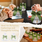 Vesici 20 Sets Baptism Party Favors for Guests Crystal Candy Bowl, Green - Image 5