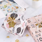 WRAPAHOLIC Christmas Wrapping Paper Set - Rustic Kraft Pink and Grey Christmas Kraft Wrapping Paper Bundle with Gift Bow & Ribbon & Tag & Sticker, Perfect for Birthday, Holiday, Party - Image 4