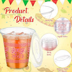 Jingmore 50 Pack 12 oz Cielito Lindo Plastic Cups, Classic, Pink - Image 3