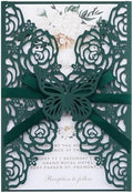 Emerald Green Wedding Invitations with Envelopes and Rsvp Cards 50 Sets by Maffily