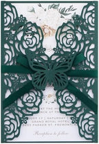 Emerald Green Wedding Invitations with Envelopes and Rsvp Cards 50 Sets by Maffily