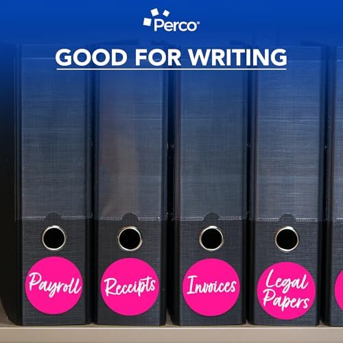 Perco Neon Pink Perforated Round Circle Dot Sticker 4-Inch Labels — 3 Rolls, 1,200 Stickers - Promo, Event & Gift Display Labels, High Visibility Signage - Made in USA - Image 6