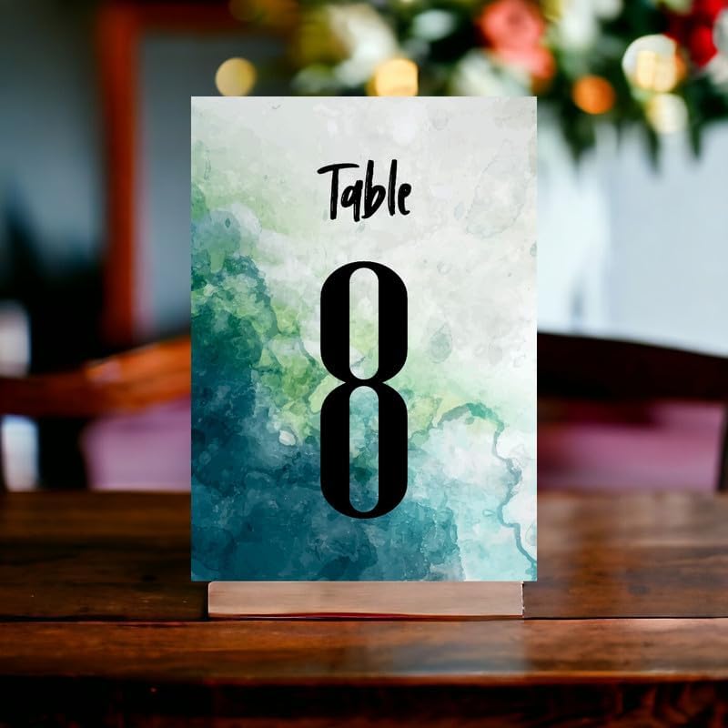ANANYA FASHION & CRAFTS HUB Watercolor Graphic Wedding Table Number Cardss 1-100 Double Sided With Head Table For Reception Event Party Baby Shower Birthday 5x7 Inch - Image 2