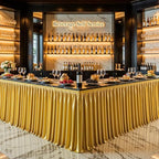 21ft Gold Satin Table Skirt for Rectangle & Round Table Teacher Desk Skirt - Image 3