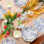 Newtay 250 Pcs Blue Gold Floral Disposable Paper Plate Napkins - Image 5