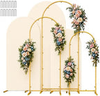 6,6.6,7.2FT Arch Backdrop Stand and Cover Set (Beige) by Paxdeje