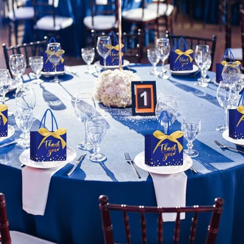 Jetec 45 Pcs Mini Thank You Gift Bag with Handle, Royalblue/gold - Image 5