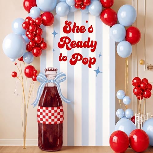 Sabary 4ft Soda Bottle Bow Cardboard Cutout She's Ready to Pop Decorations Large Soda Backdrop for Baby Shower Wedding Bachelorette Bridal Shower Party - Image 3