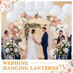 Treela 48pack White Chinese Paper Lanterns for Wedding Party Decor, 10" - Image 4
