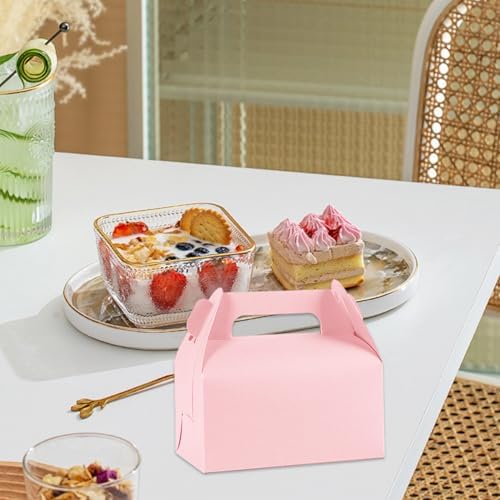 ZSDRTYU Treat Boxes, 50 Pcs Gable Boxes Party Favor Boxes Favor Box, Kraft Gable Treat Box For Christmas Party Decorations Birthday (Pink) - Image 7