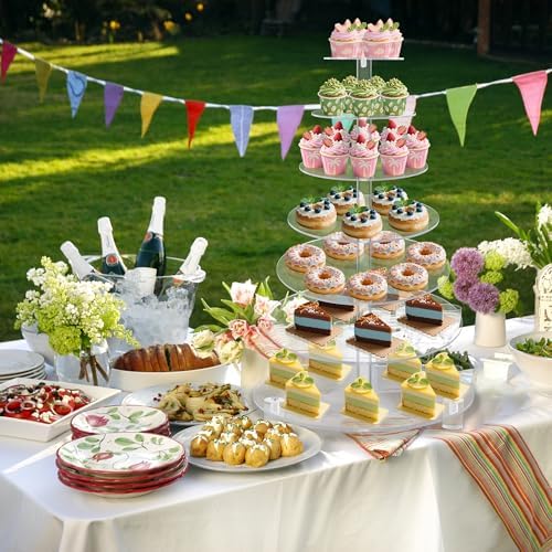 Large Cupcake Stand, 7 Tier Cupcake Tower Tree, Round Cupcake Display Stand, Tiered Cupcake Holder for Party,Clear Dessert Stand for Wedding - Image 2