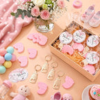 Vesici 25 Sets Baby Shower Favors for Guests Mini Handmade Footprint Scented Soap with Bottle Openers Keychains and Thank You Cards for Shower Gender Reveal Party Favors (It's A Girl) - Image 4