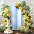 Simple White Striped Arch Backdrop Cover 6.6 FT, Blue Stripes Modern Style Wedding Arch Cover Stretchy Backdrop Stands Covers for Birthday Party Ceremony Banquet Decor - Image 3