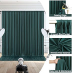 50x10ft Hunter Green Backdrop Curtain for Wedding Parties Wrinkle Free Fabric Dark Green Drapes Backdrop Decoration for Baby Shower Birthday Photography Decoration 10 Panels, 5ft x 10ft - Image 5