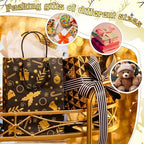 Humyoun 18 Pack Christmas Paper Gift Bags Bulk Assorted Sizes, Black, Gold - Image 5