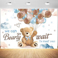 15x10ft We Can Bearly Wait Backdrop Bear Baby Shower Photography Background for Boys Cute Cartoon Balloons Baby Shower Party Decorations Supplies Photo Booth Props by Tranhiafe