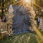 40ftx10ft Wrinkle Free Charcoal Backdrop Curtains for Parties, 8 Panels 5x10ft Silky Polyester Photo Backdrop Drapes for Wedding Birthday Photography Background Backdrop Stand - Image 7