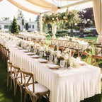 2 Packs Ivory Spandex Tableclothes for 6 Foot Rectangle Tables, Wrinkle Free 6ft Fitted Table Cover Stretch Table Cloth Desk Skirt for Weddings Baby Shower Birthday Party Banquet Decorations - Image 6