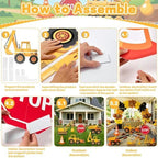 6 Pcs Large Construction Party Decorations, Truck Themed Cardboard Cutouts Standup, Excavator Traffic Cone Stop Yard Sign for Construction Birthday Baby Shower Indoor Outdoor Photo Prop - Image 4