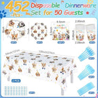 Potchen 452 Pcs Dog Birthday Plates Napkins Party Supply, Colorful - Image 3