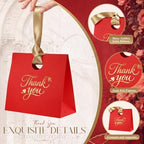 Feifeiya 30 Pcs Thank You Gift Bags with Ribbon Handles 7.87 x 3.54 x 7.09 Inch Paper Candy Gift Bags with Gold Foil Printed for Appreciation Birthday Wedding Bridal Baby Shower Party Favors(Red) - Image 2