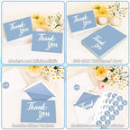 600 Pcs Blue Thank You Cards Bulk with White Envelopes and Stickers 4x6 Inch Blank Thank You Notes Box Set Minimalistic Design for Business Wedding Baby Shower Graduation Bridal Shower Funeral - Image 3