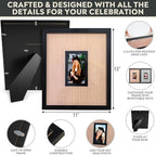 Graduation Guest Book 2026 – Wooden Cap Drop Frame Guestbook for Graduation Party with Wooden Grad Caps, Photo Slot & Pen, Grad Guest Book, Graduation Sign in Book, Graduation Book to Sign, Grad Party - Image 3